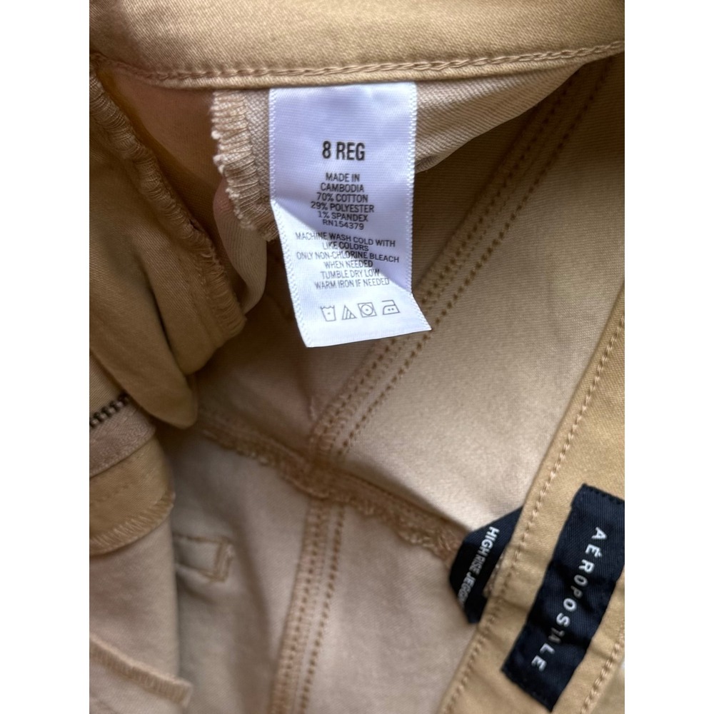 Aeropostale Womens High Rise Jegging Tan Khaki Pants Size 8 Reg Stretch Skinny - Picture 3 of 8